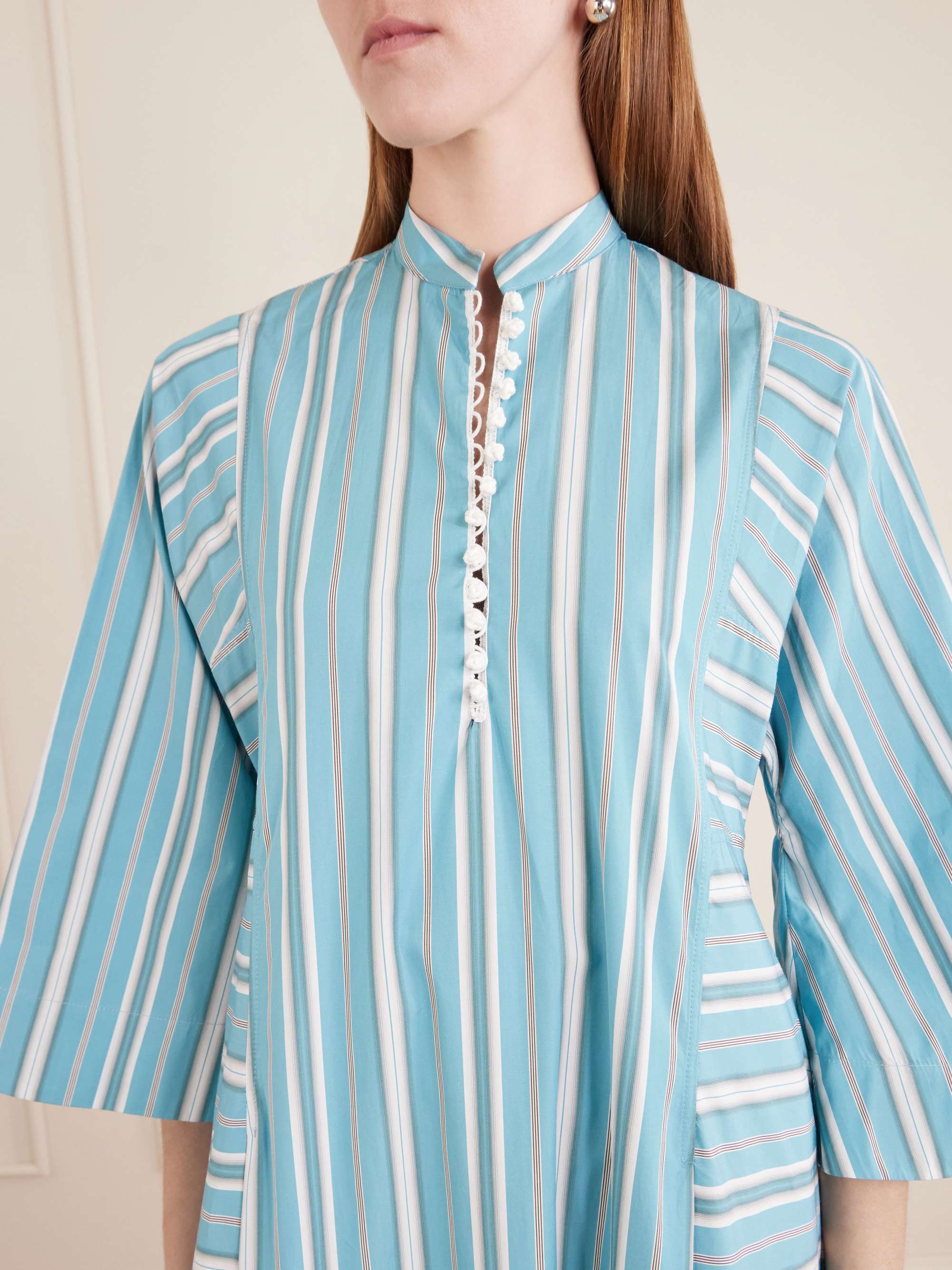 THIERRY COLSON Rachel striped cotton-poplin kaftan | NET-A-PORTER