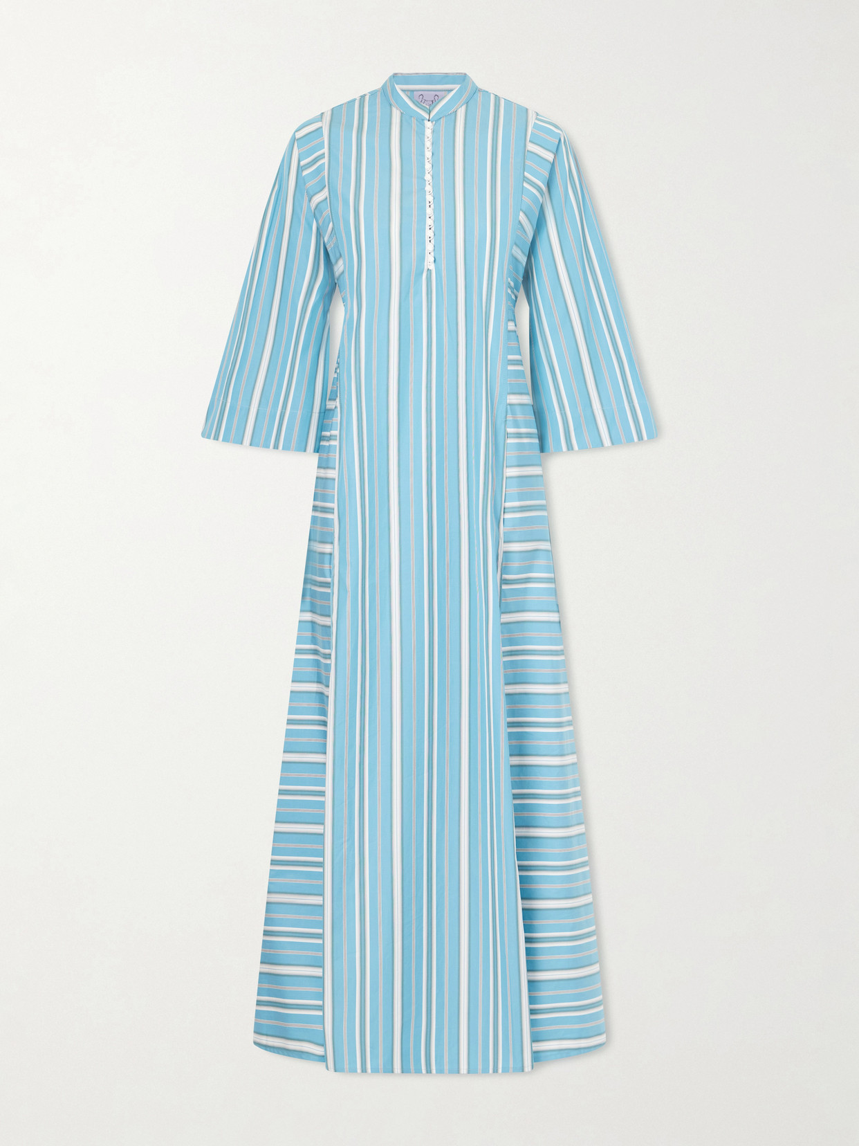 Thierry Colson Rachel Striped Cotton-poplin Kaftan In Blue