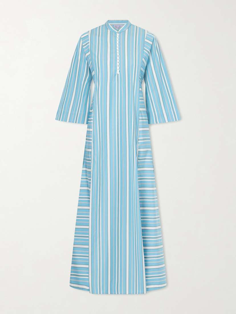 Thierry Colson Rachel Striped Cotton-poplin Kaftan