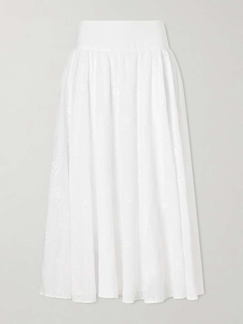 Thierry Colson Pamela Pleated Broderie Anglaise Cotton Midi Skirt | Thumbnail 6 Thierry Colson Pamela Pleated Broderie Anglaise Cotton Midi Skirt | Thumbnail 6