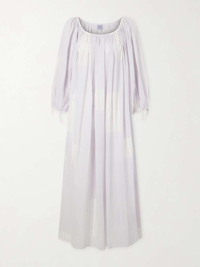 Thierry Colson Athenaïs Gathered Striped Cotton-voile Maxi Dress | Thumbnail 5 Thierry Colson Athenaïs Gathered Striped Cotton-voile Maxi Dress | Thumbnail 5