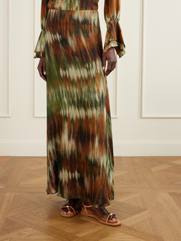 Johanna Ortiz New Intermingled Ideas printed silk-georgette maxi skirt