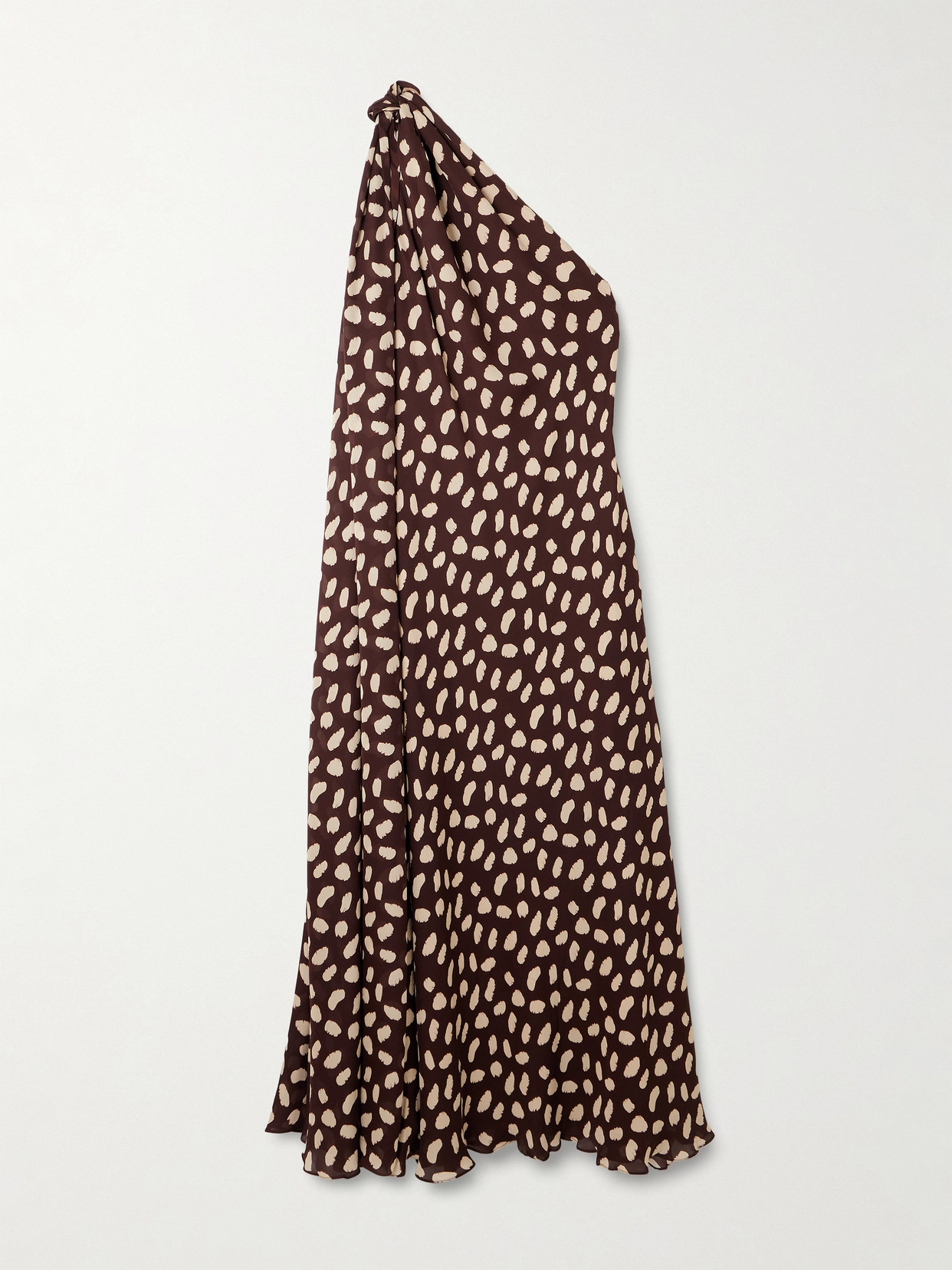 Johanna Ortiz Elegant Freedom One-shoulder Printed Silk-georgette Maxi Dress In Multi