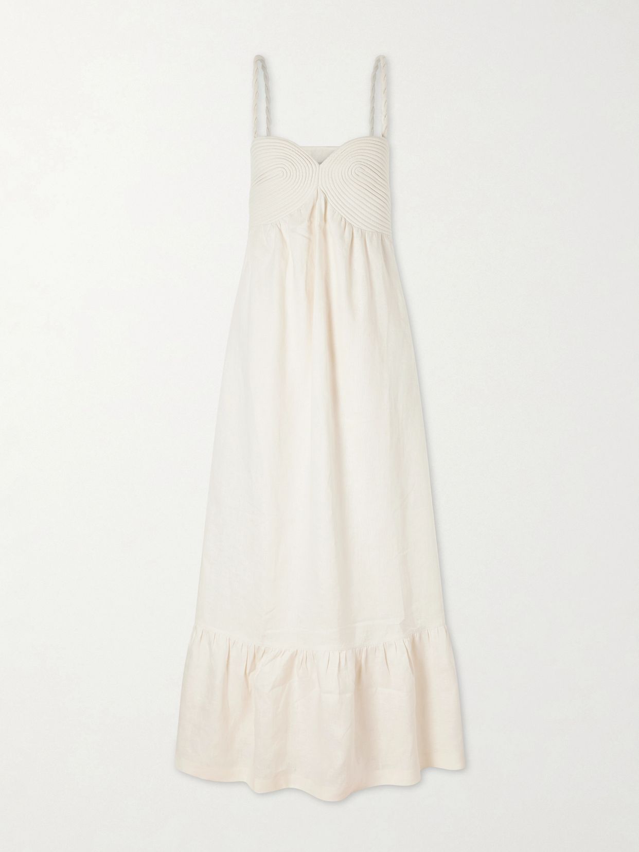 Tu Esencia embroidered tiered linen maxi dress