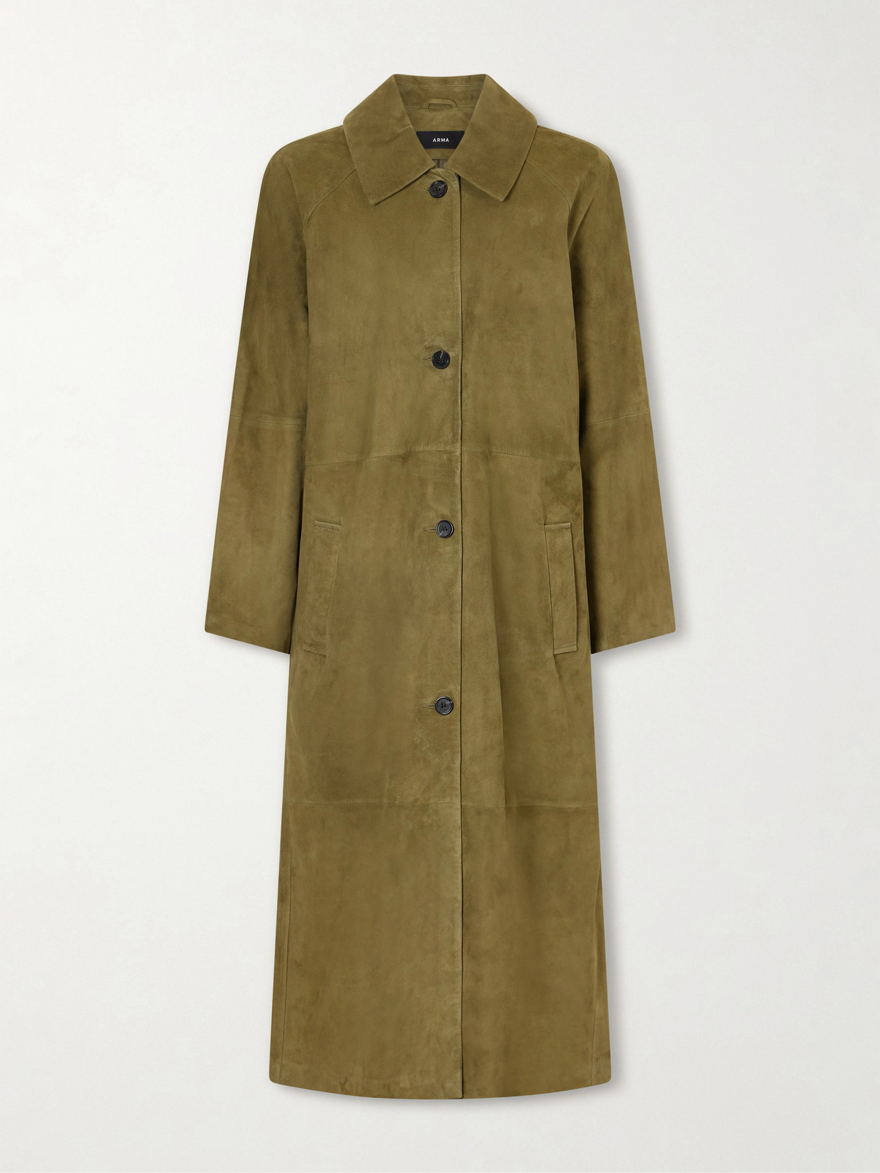 Arma Judy Suede Coat In Green