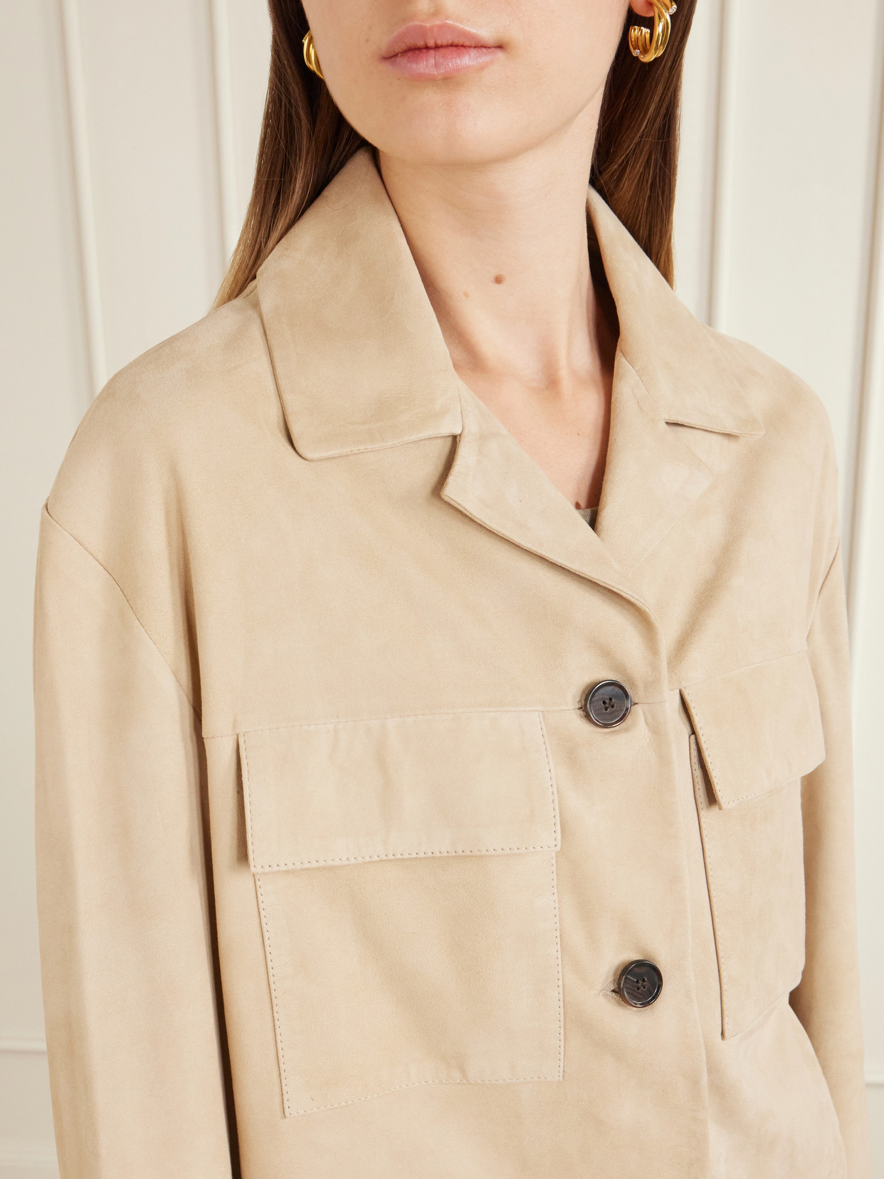 Arma Sendy Suede Jacket In Neutral