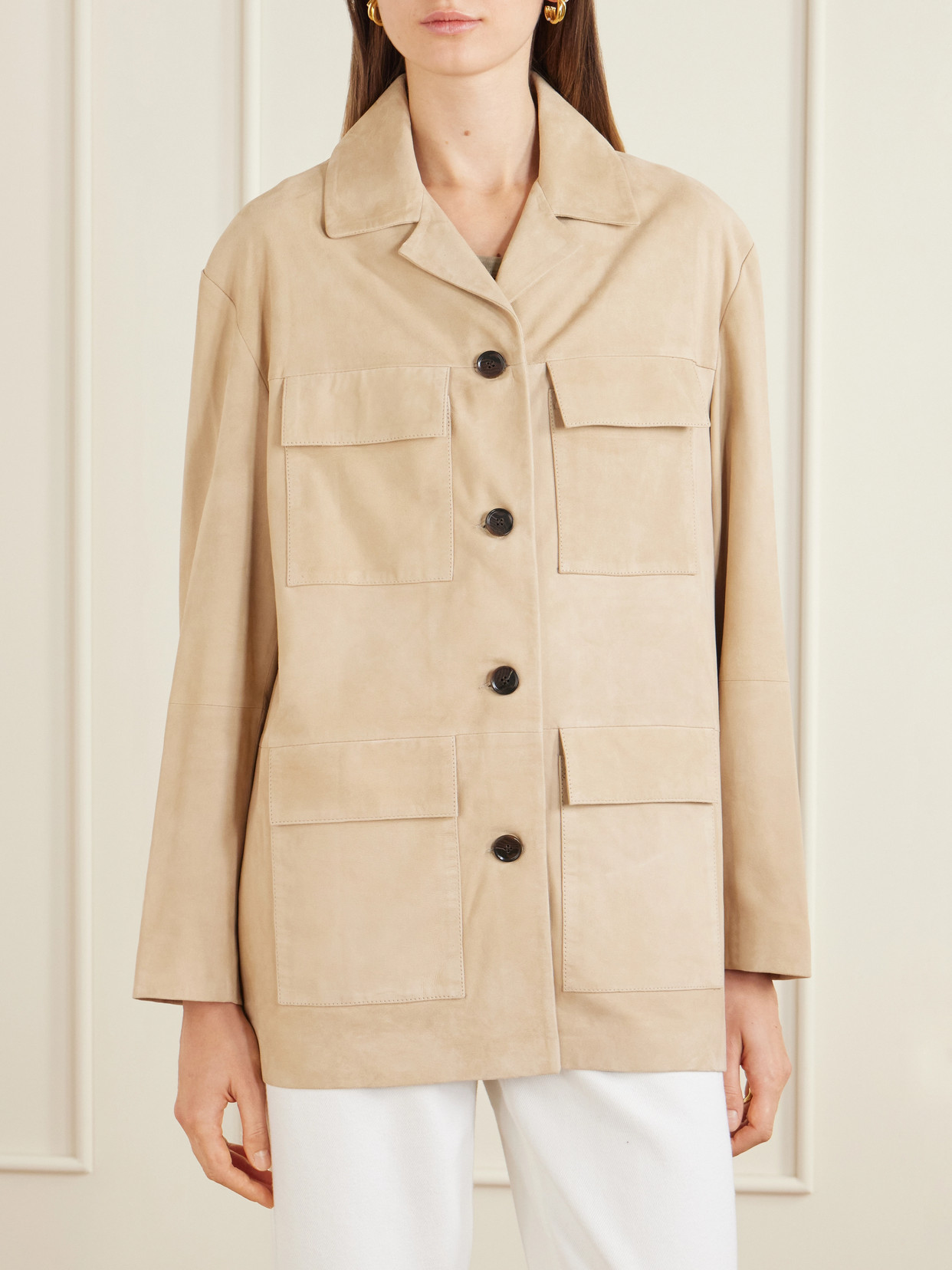 Arma Sendy Suede Jacket In Neutral