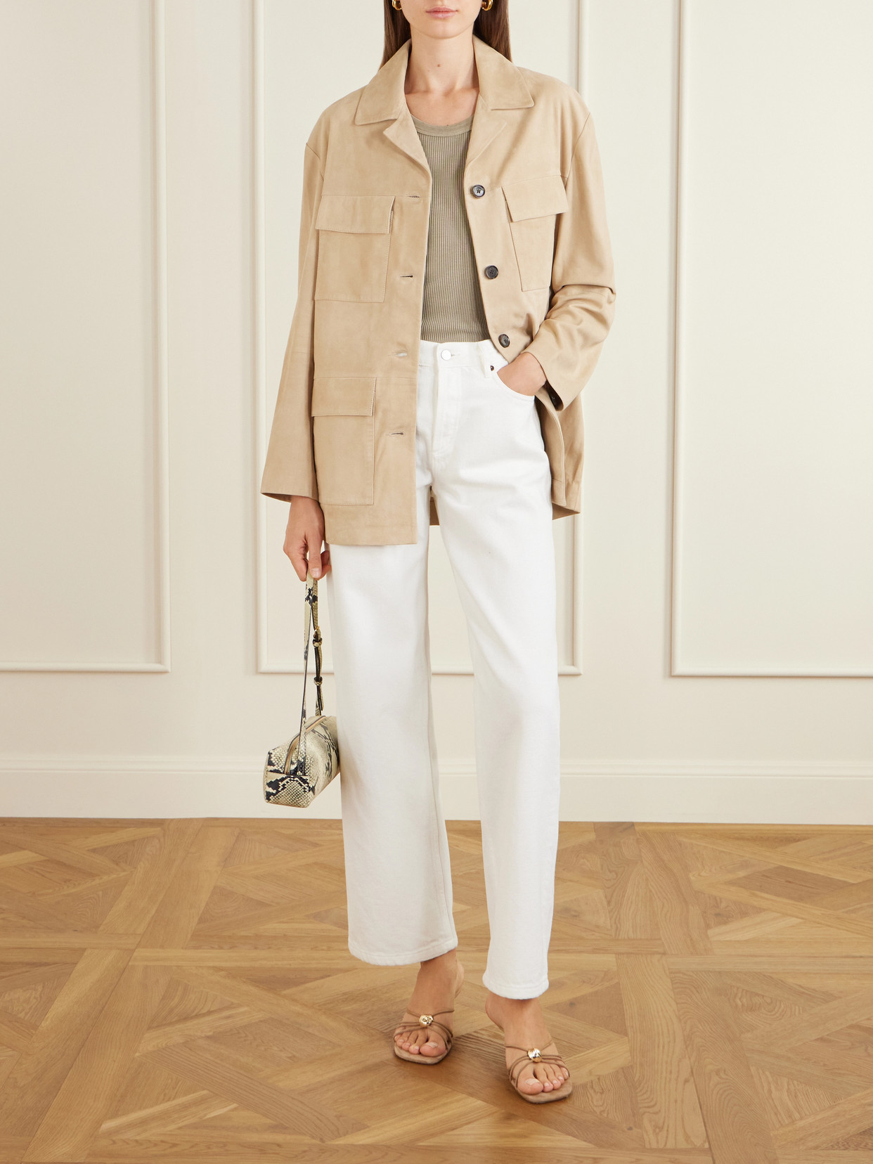 Arma Sendy Suede Jacket In Neutral