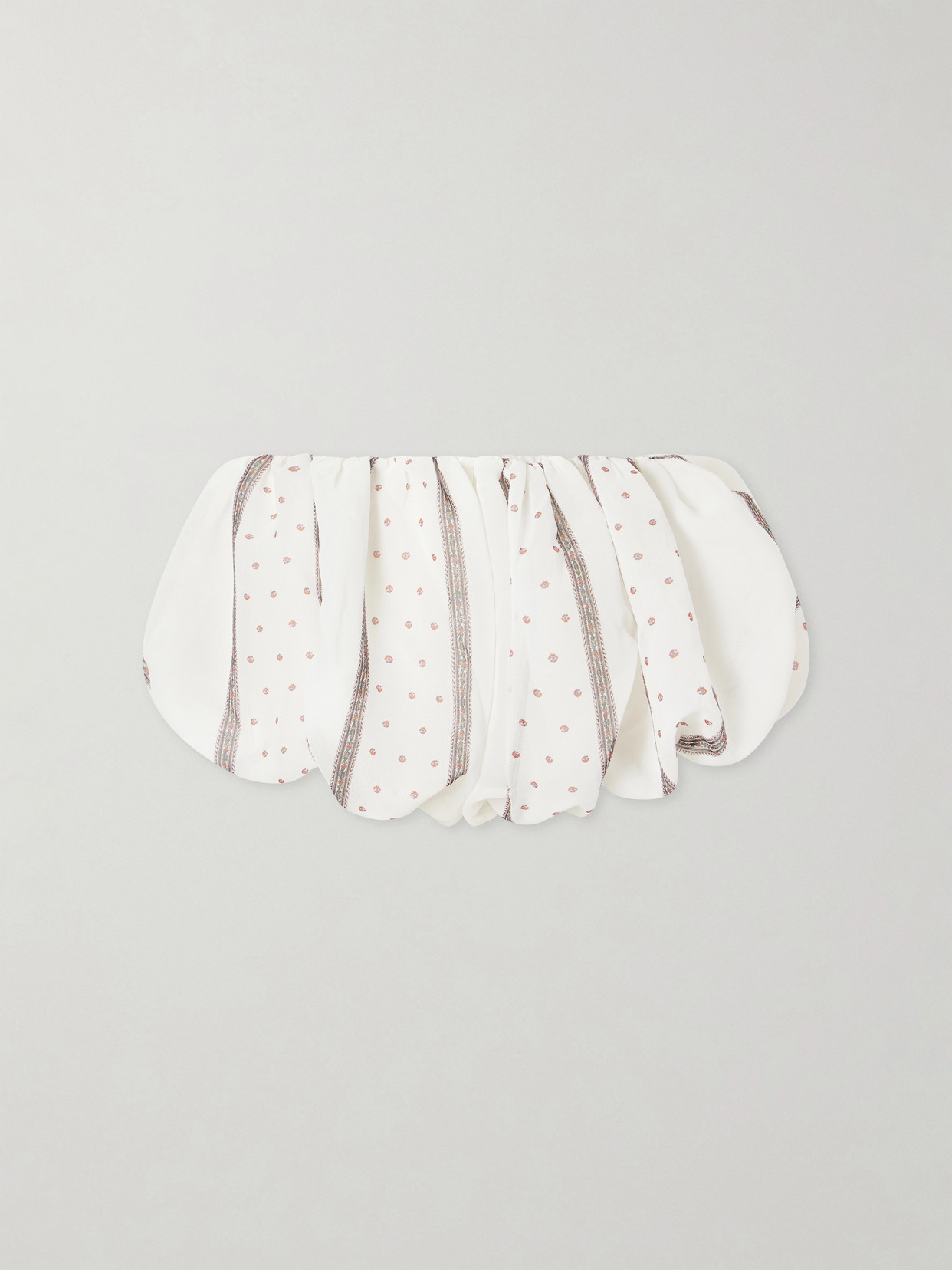 Liberowe Polka-dot Gathered Silk-chiffon Shorts In White
