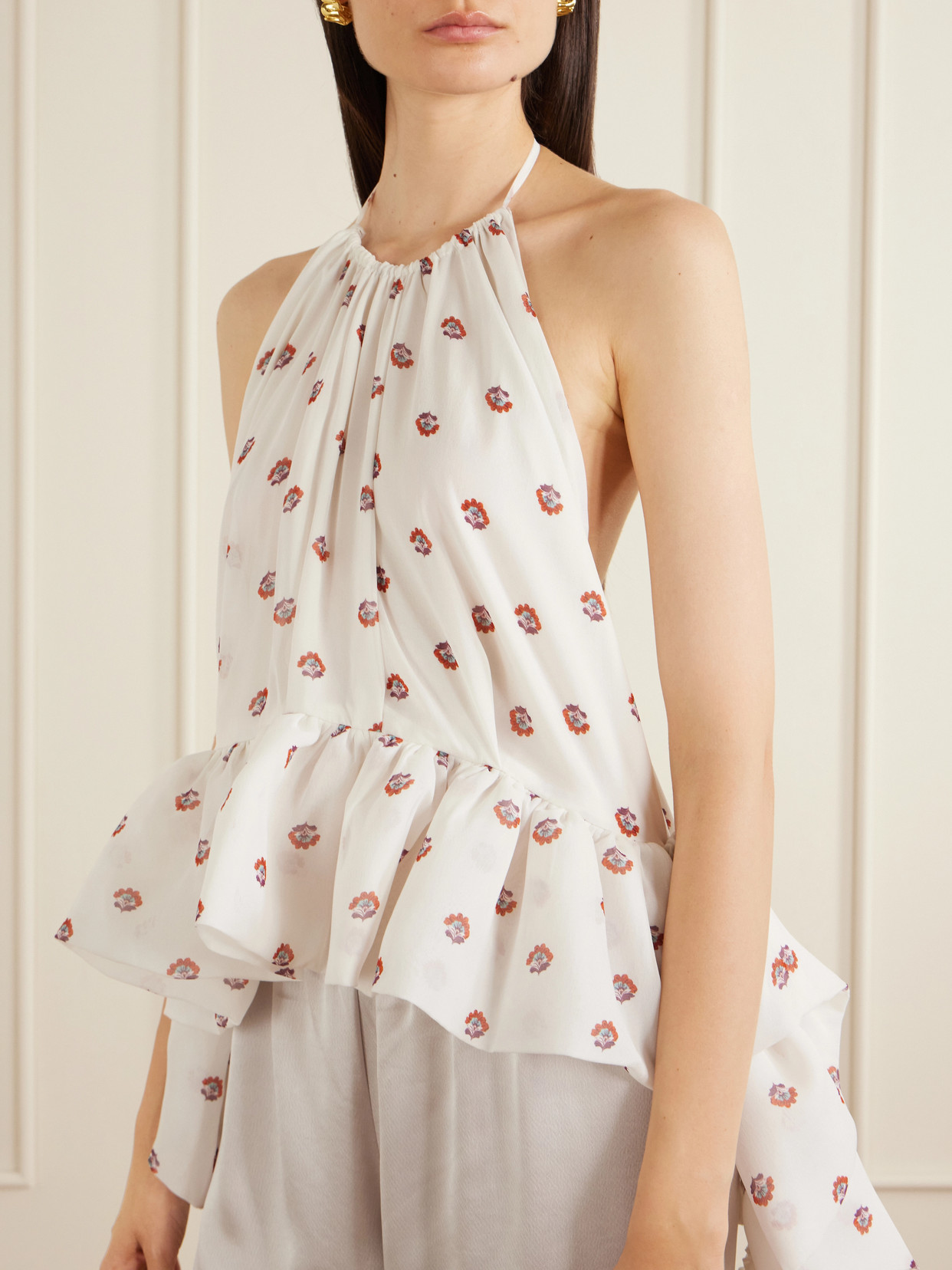 Tamara Silk-Chiffon Peplum Blouse