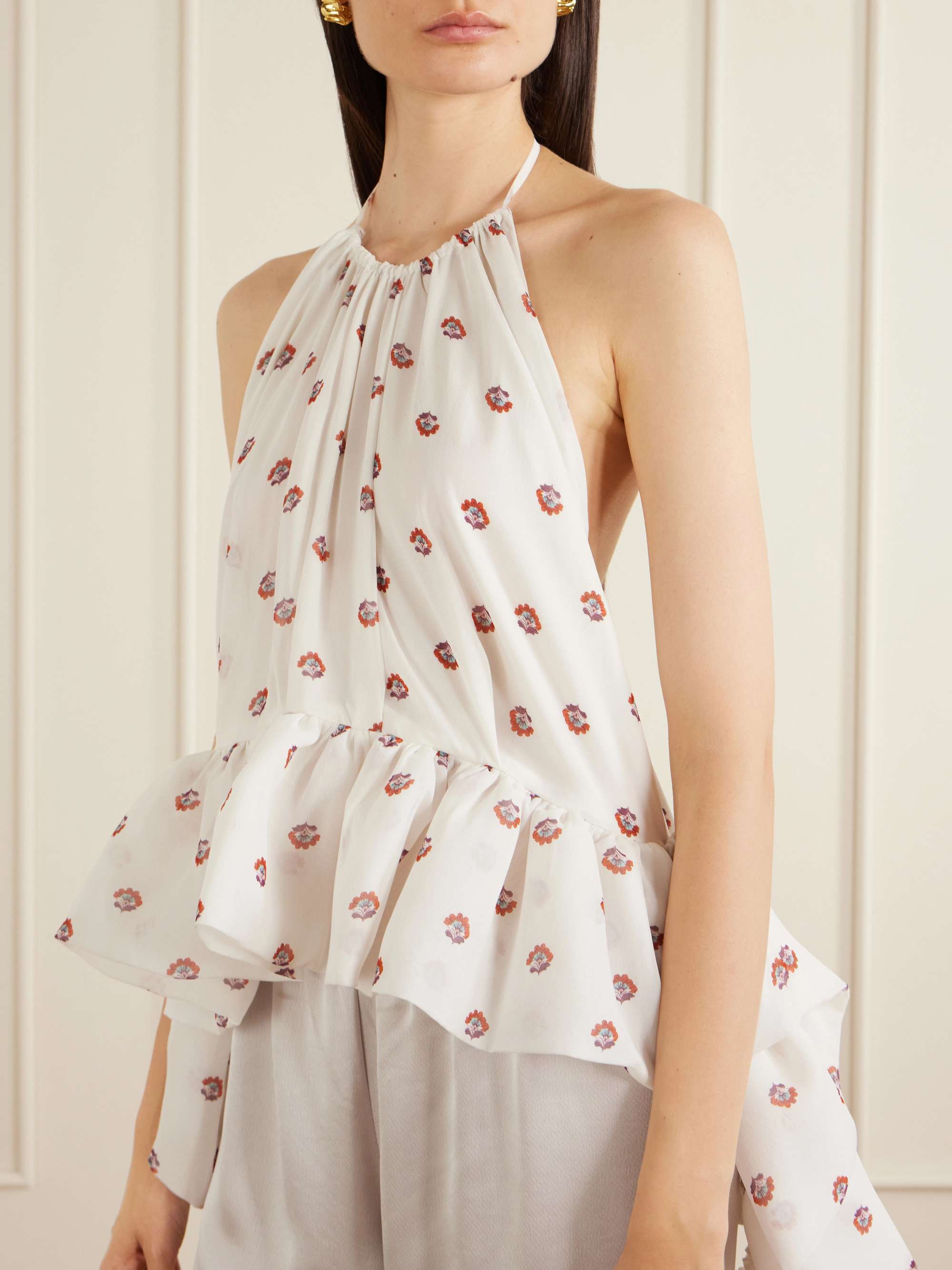 LIBEROWE Tamara silk-chiffon peplum blouse | NET-A-PORTER
