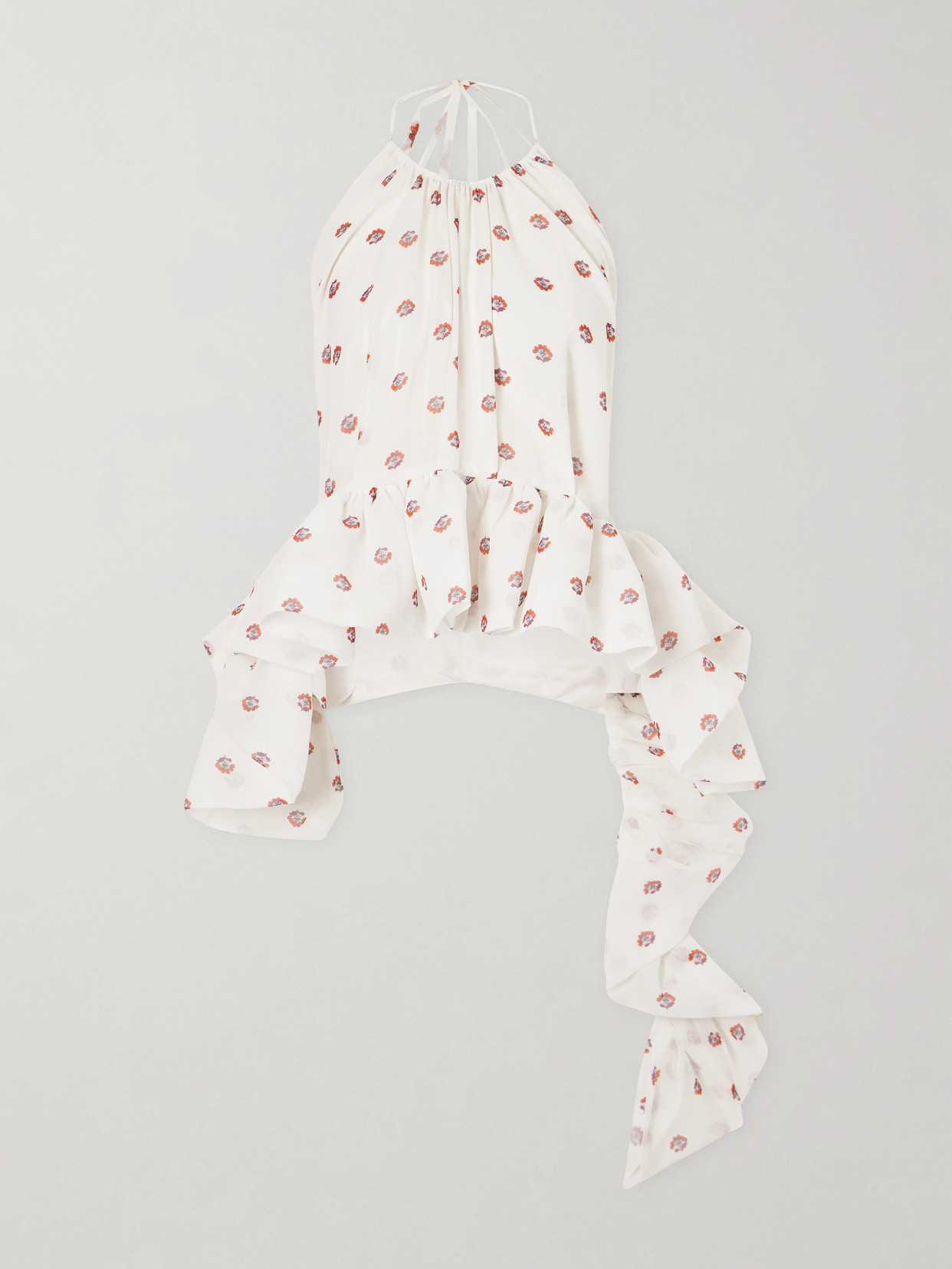 Liberowe Tamara Silk-chiffon Peplum Blouse In White