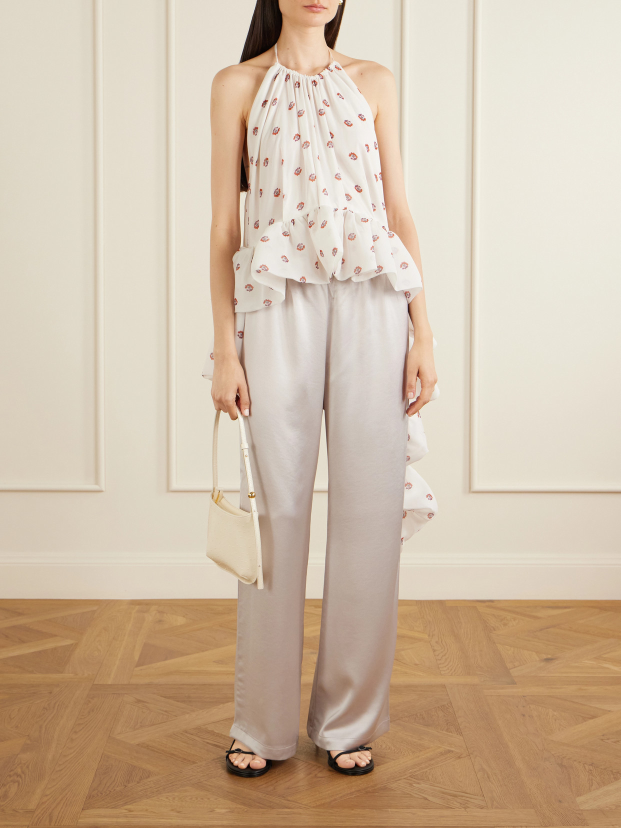 Tamara Silk-Chiffon Peplum Blouse
