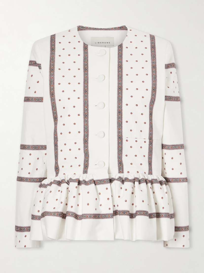 LIBEROWE Printed Peplum Cotton Jacket | Thumbnail 5 LIBEROWE Printed Peplum Cotton Jacket | Thumbnail 5