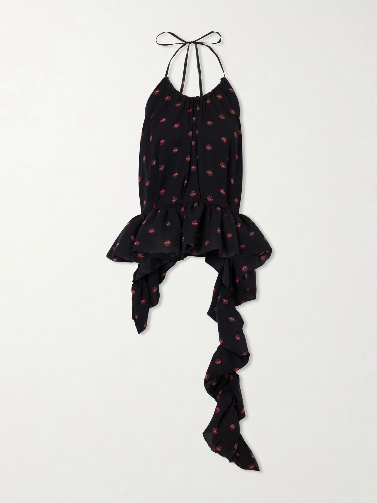 Tamara printed silk-chiffon peplum blouse