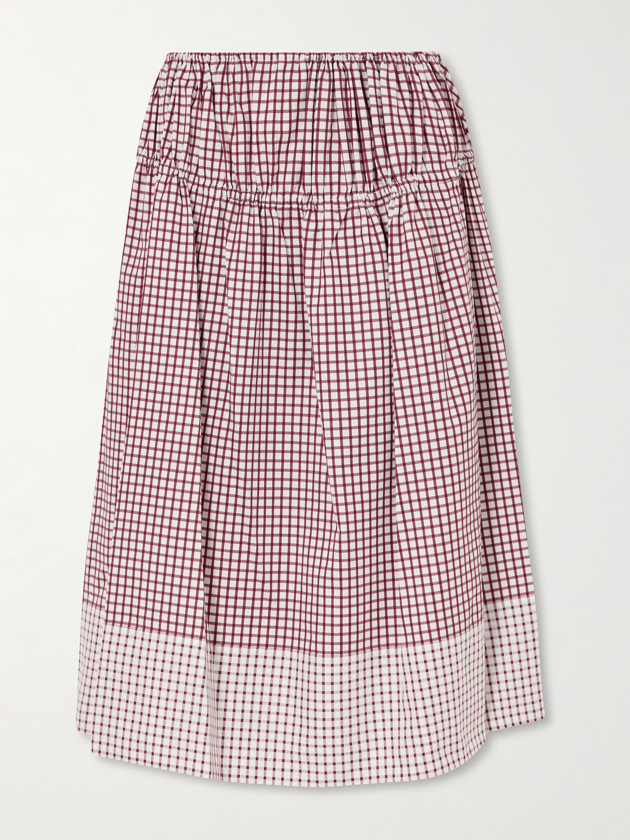 Eve Tiered Checked Cotton Midi