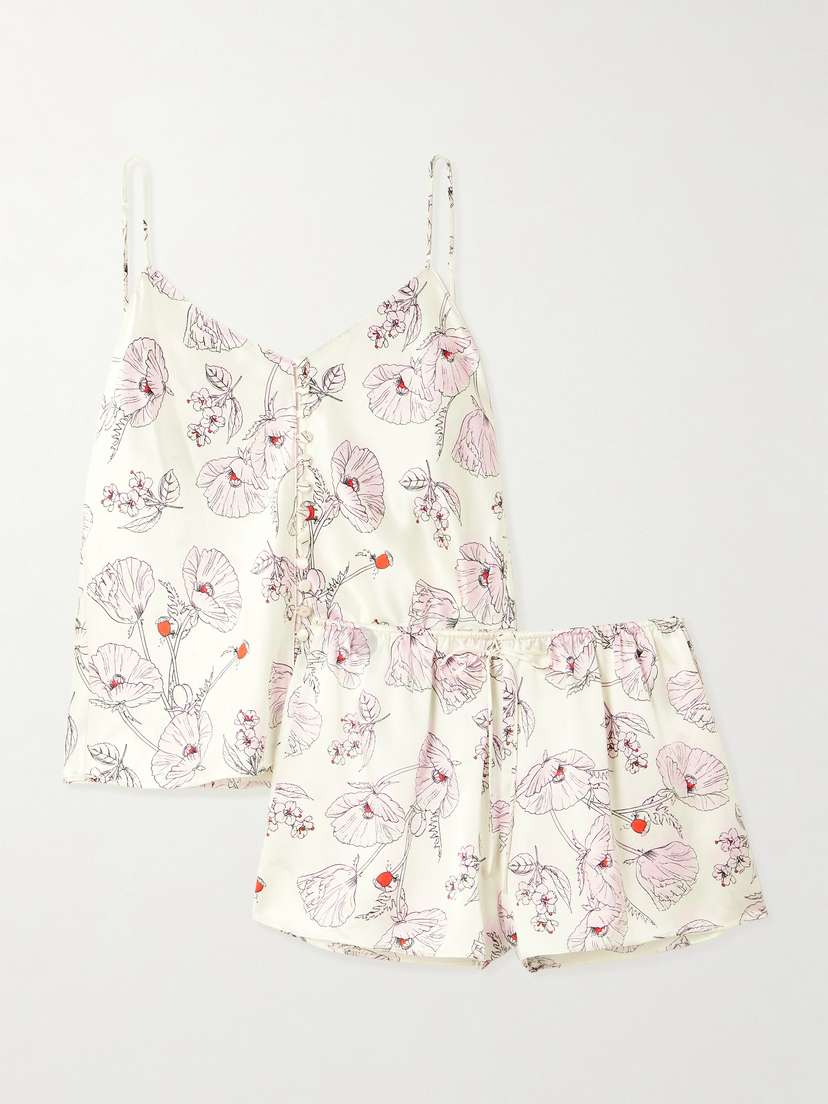 Olivia von Halle Etta Printed Silk-satin Pajamas