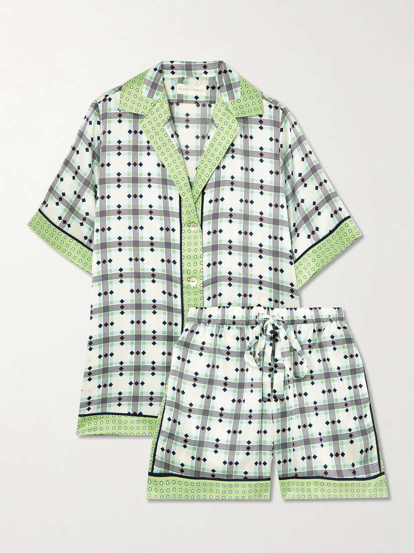 Olivia von Halle Zelda Printed Silk-satin Pajamas