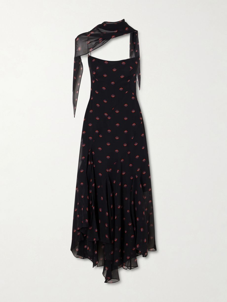 Aubrey floral-print silk-chiffon gown