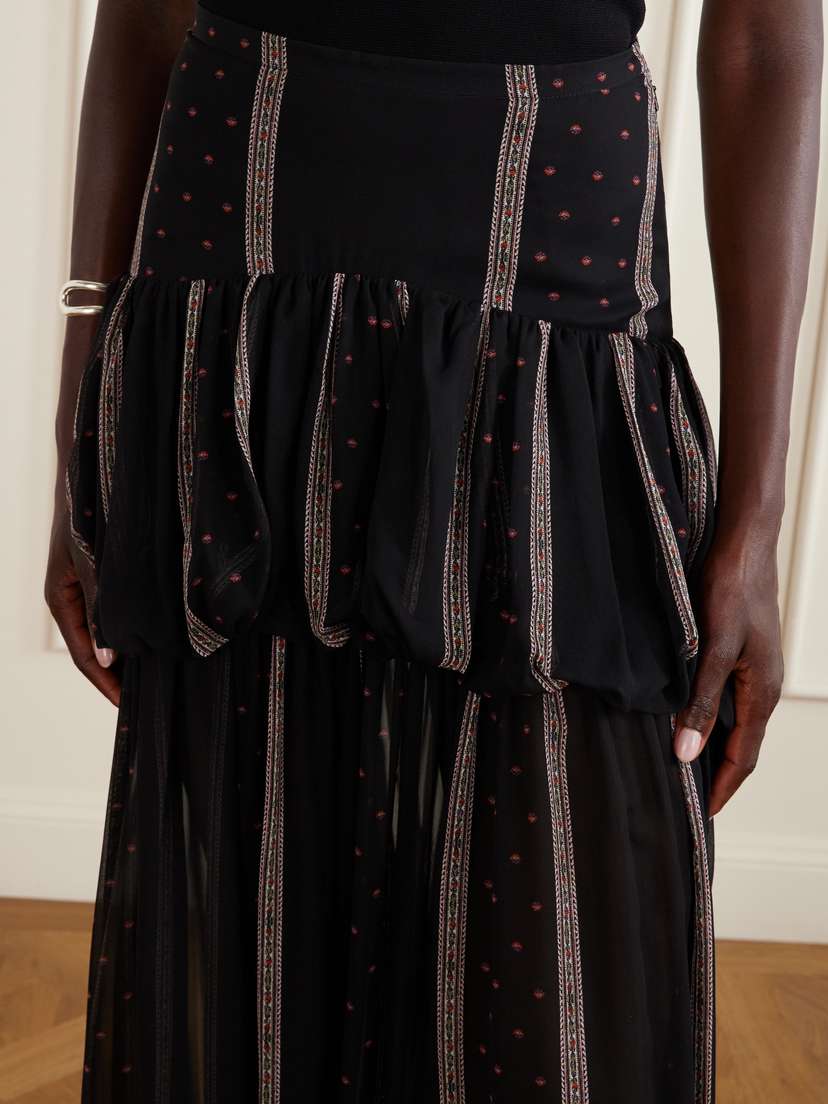 LIBEROWE Nina Striped Peplum Silk Maxi Skirt | Thumbnail 5 LIBEROWE Nina Striped Peplum Silk Maxi Skirt | Thumbnail 5