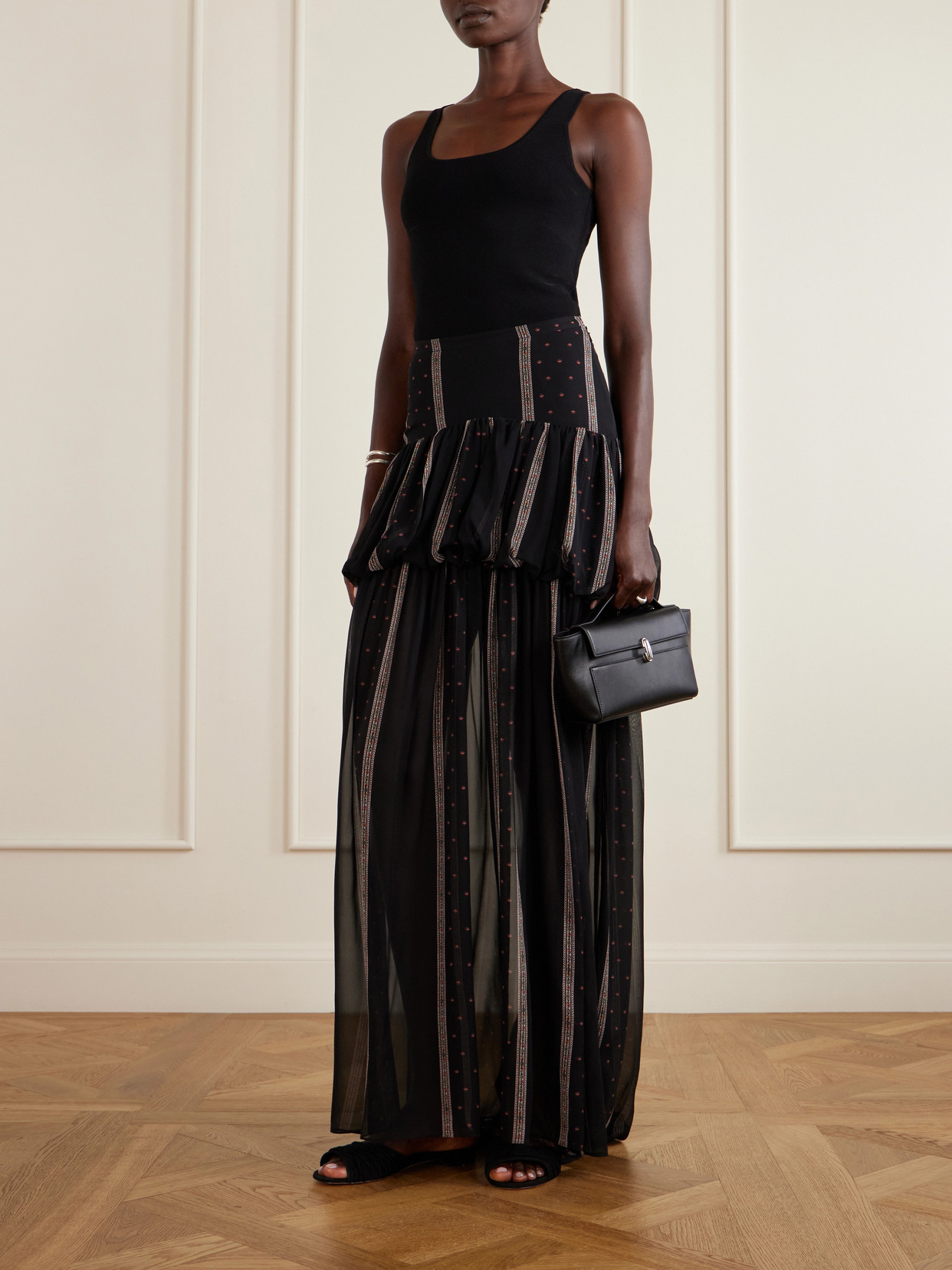 Nina Striped Peplum Maxi