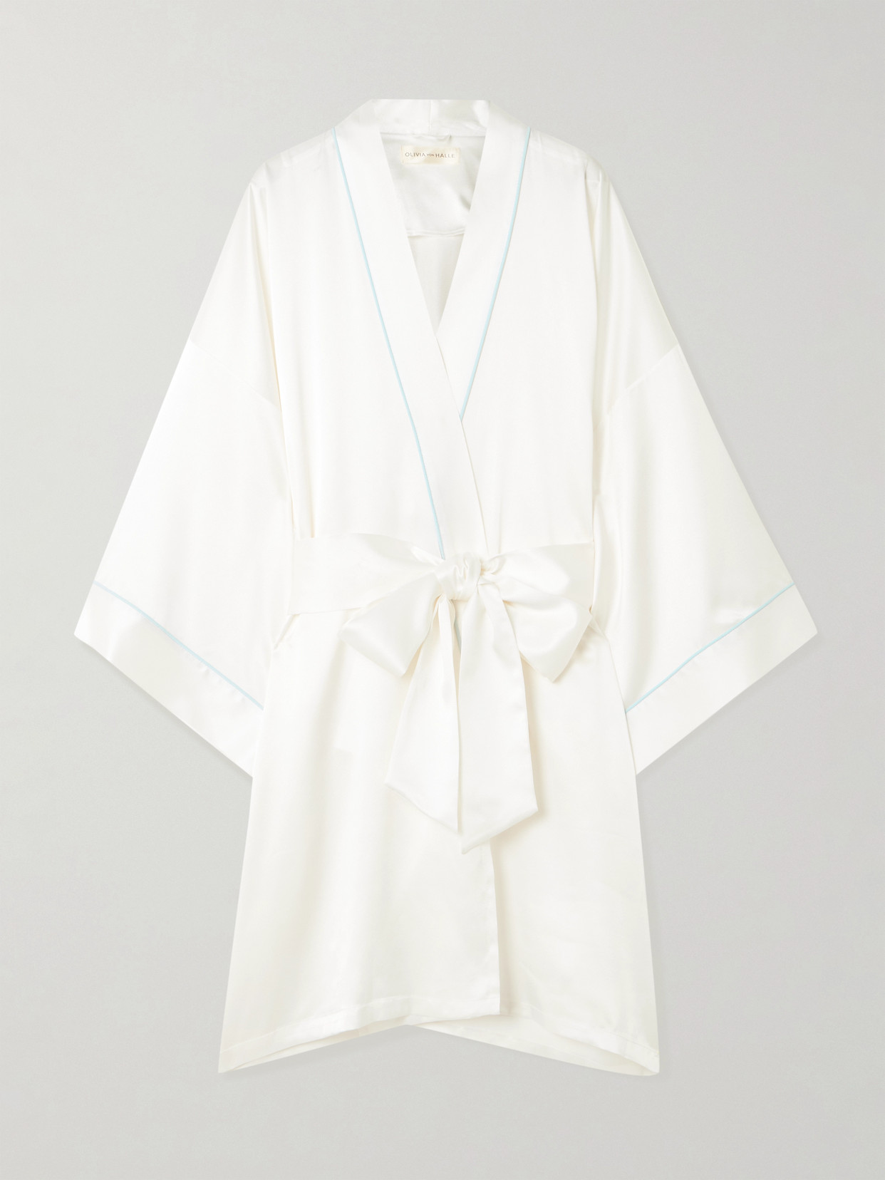 Olivia Von Halle Mimi Silk-satin Robe In White