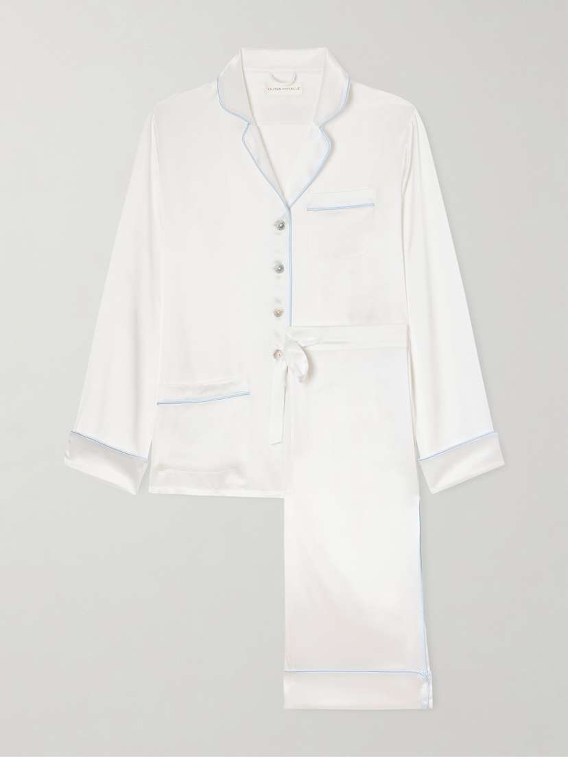 Olivia von Halle Coco Silk-satin Pajama Set