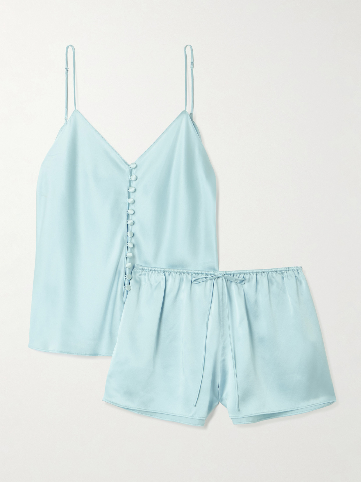 Olivia Von Halle Etta Silk-satin Pajamas In Blue