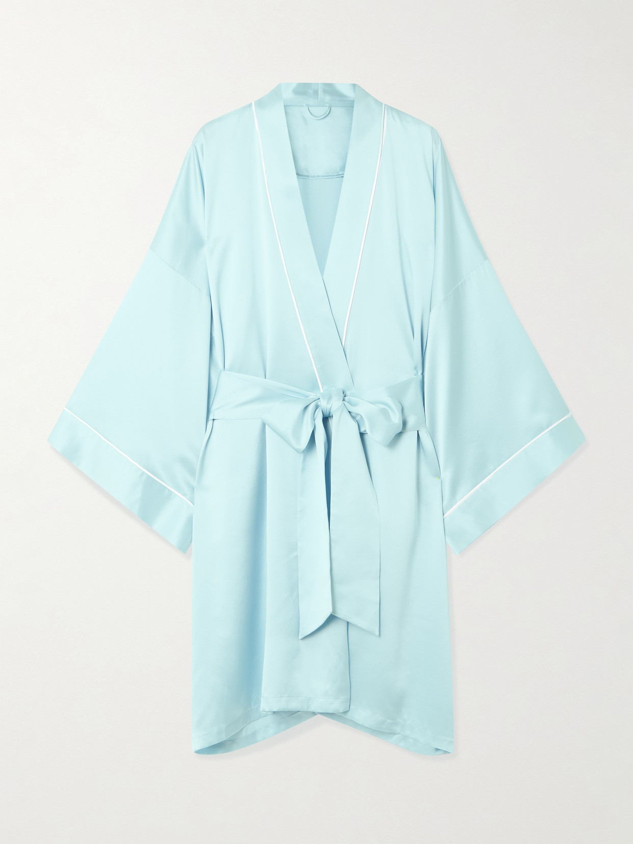 Olivia Von Halle Mimi Silk-satin Robe In Blue