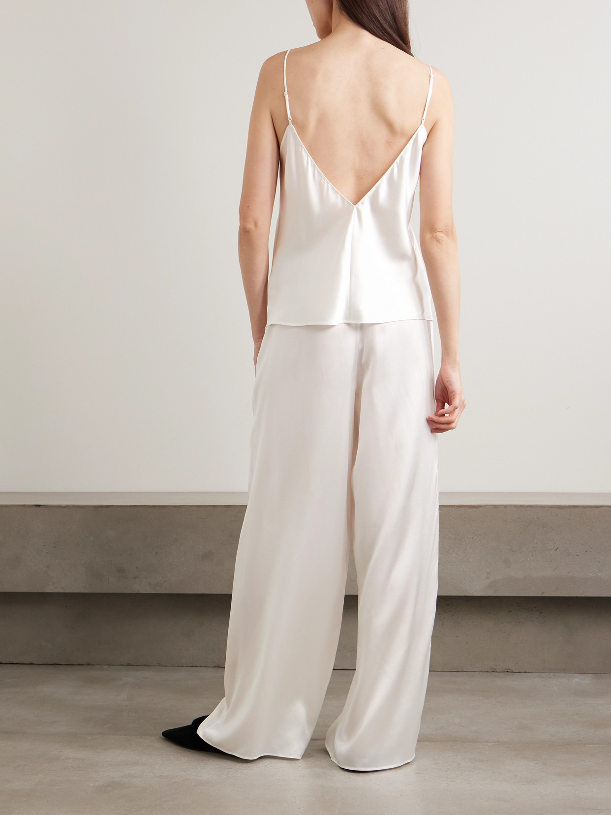 Olivia Von Halle Blair Ivory Camisole Set In White