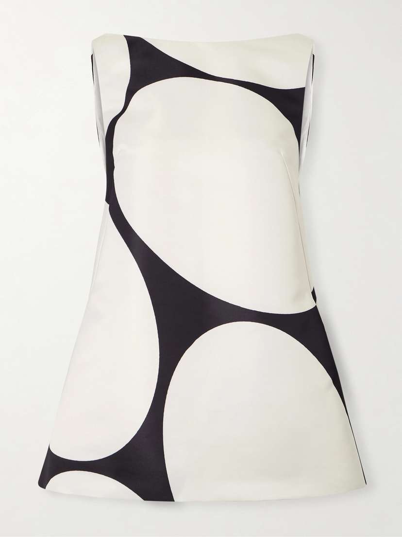 Dries Van Noten Polka-dot Duchesse-satin Mini Dress