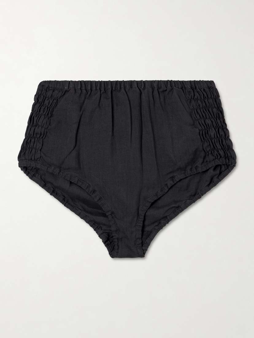 Dries Van Noten Ruched Ramie Shorts