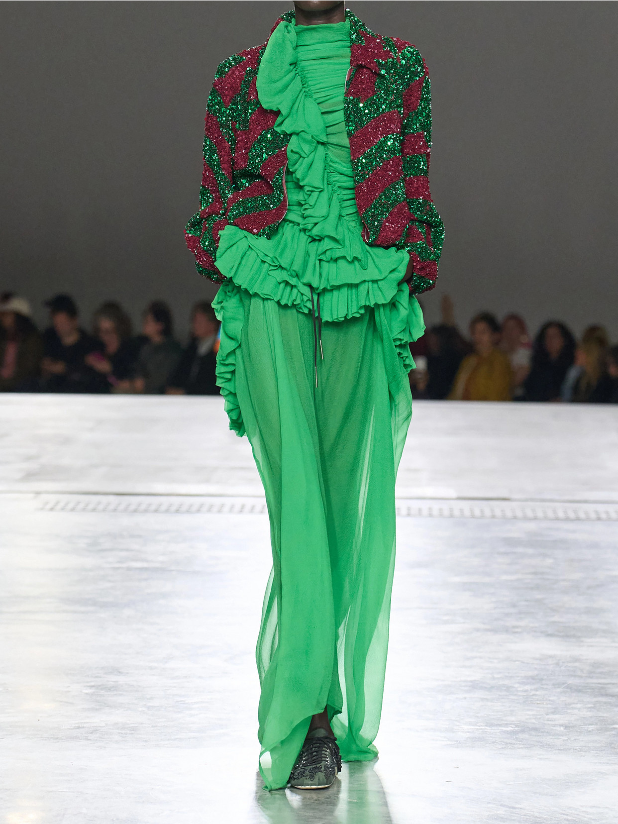 Ruffled Silk-Chiffon Blouse