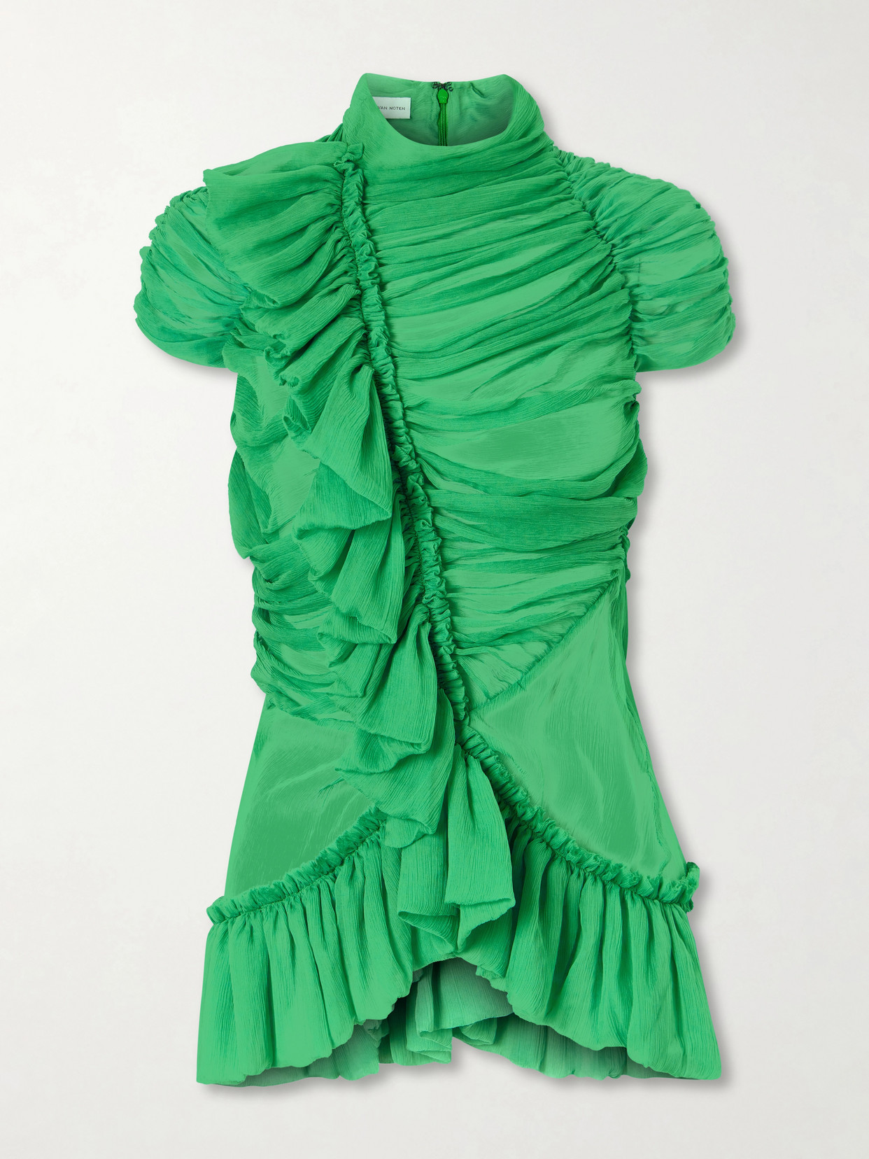 Ruffled Silk-Chiffon Blouse