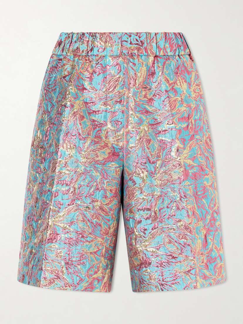 Dries Van Noten Printed Cotton-blend Jacquard Shorts