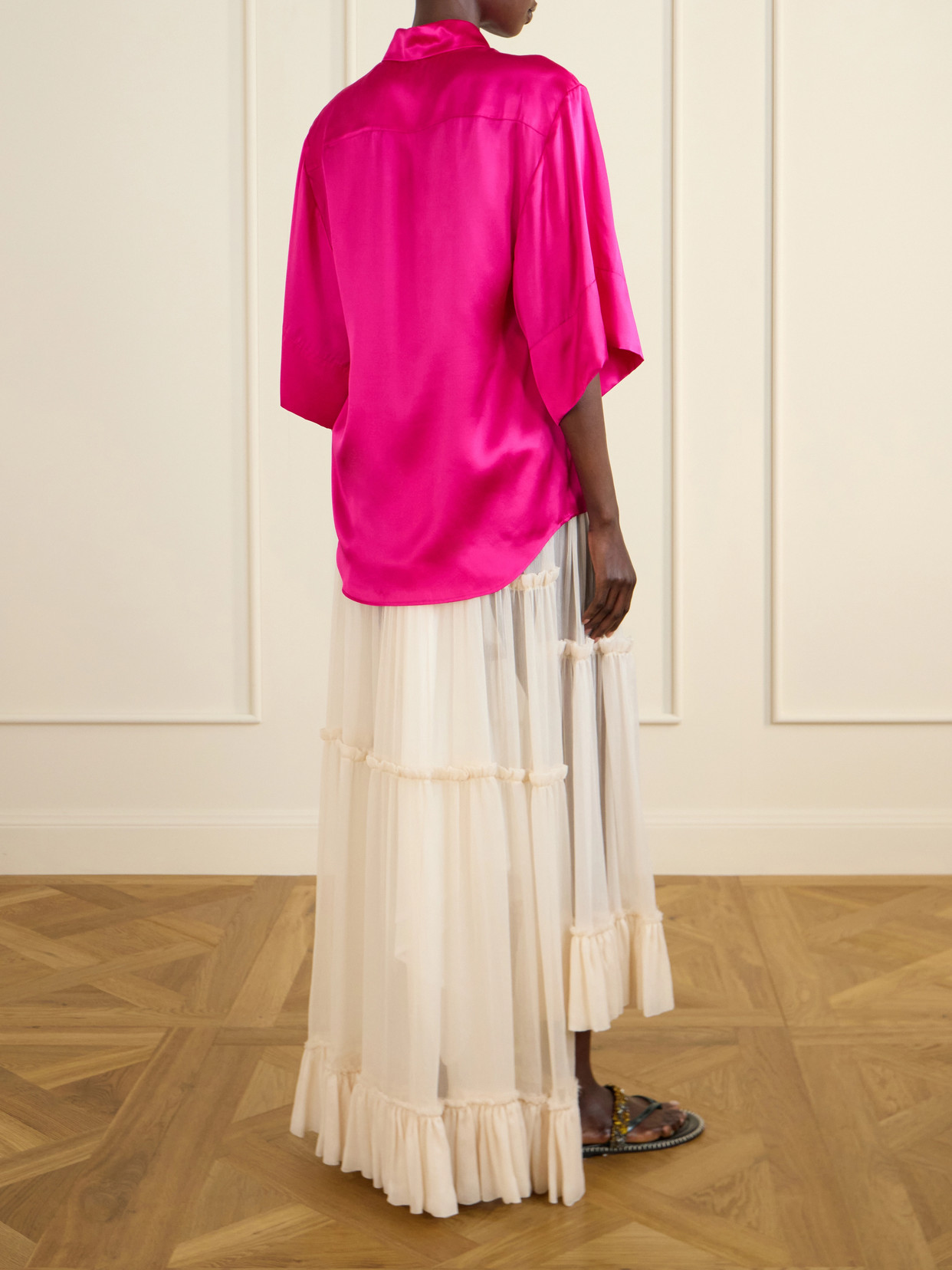 Clea Silk-Satin Blouse