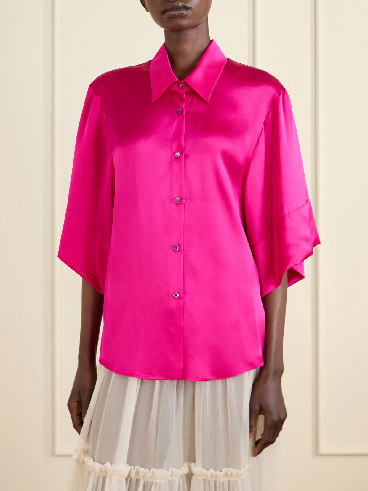 Clea Silk-Satin Blouse