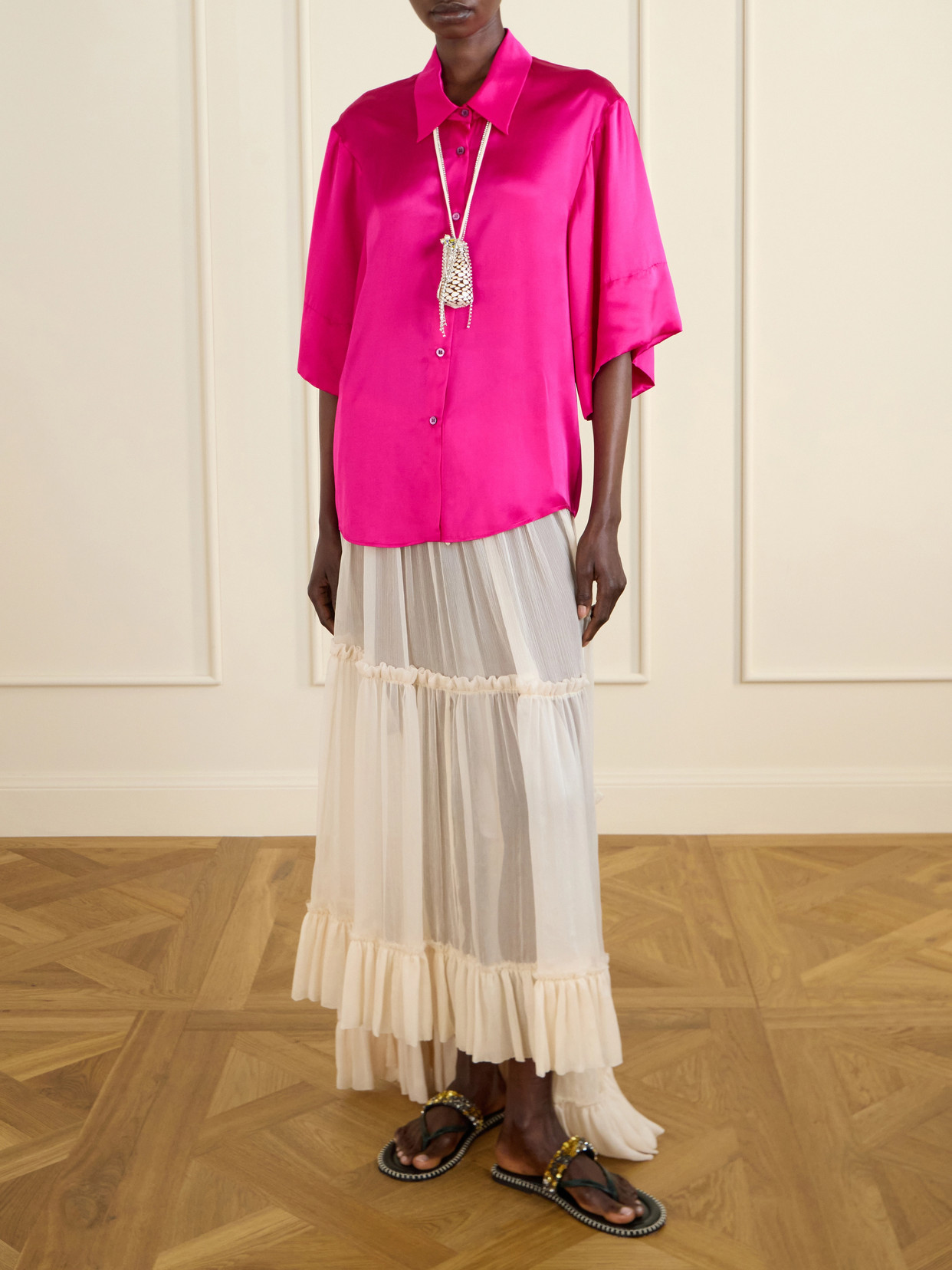 Clea Silk-Satin Blouse