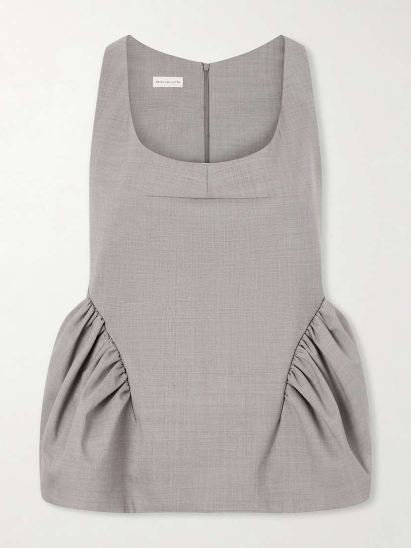 Dries Van Noten Caylo Crepe Peplum Top