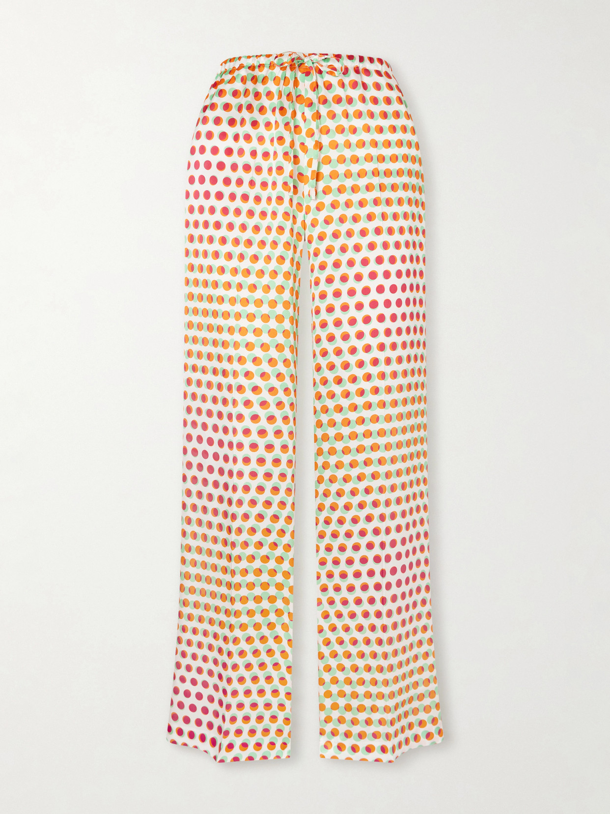 Dries Van Noten Printed Silk-satin Wide-leg Pants In Neutral