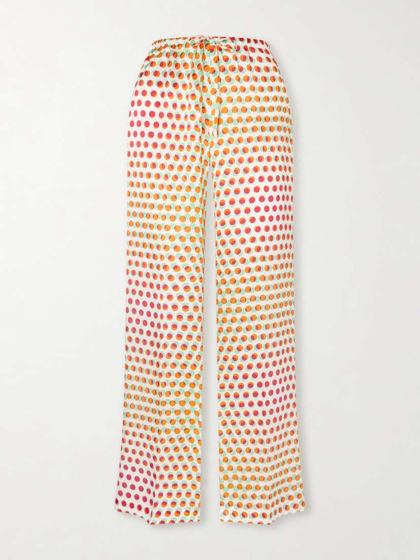 Dries Van Noten Printed Silk-satin Wide-leg Pants