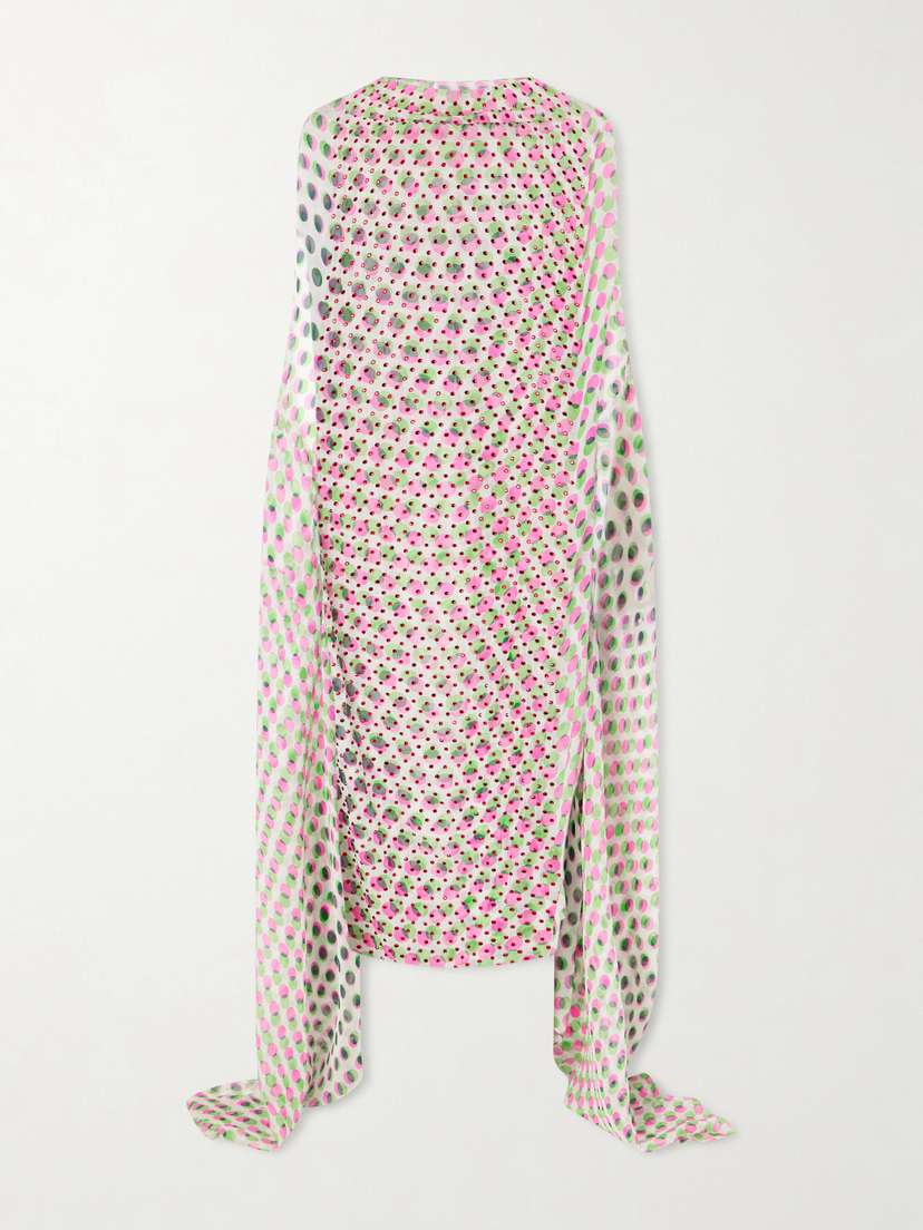 Dries Van Noten Embellished Polka-dot Silk Midi Dress
