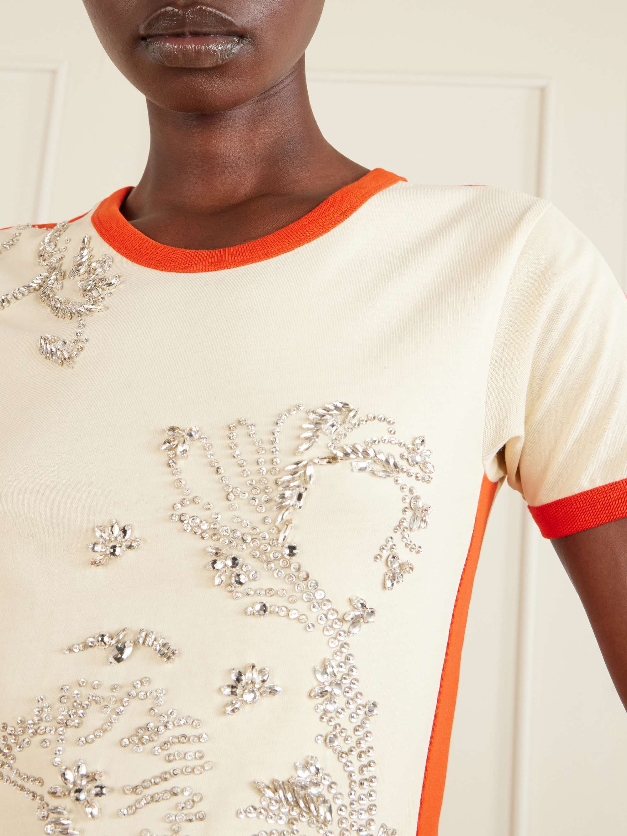 DRIES VAN NOTEN Hental embellished cotton-jersey T-shirt | NET-A 