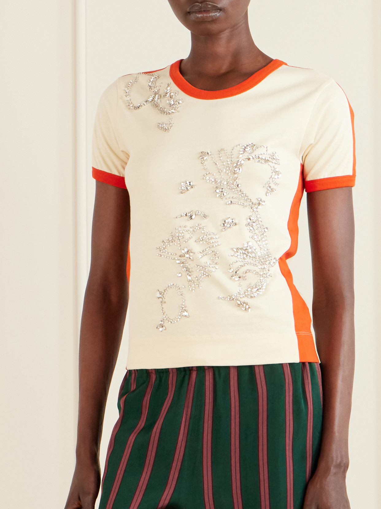 Hental Embellished Cotton-Jersey T-Shirt
