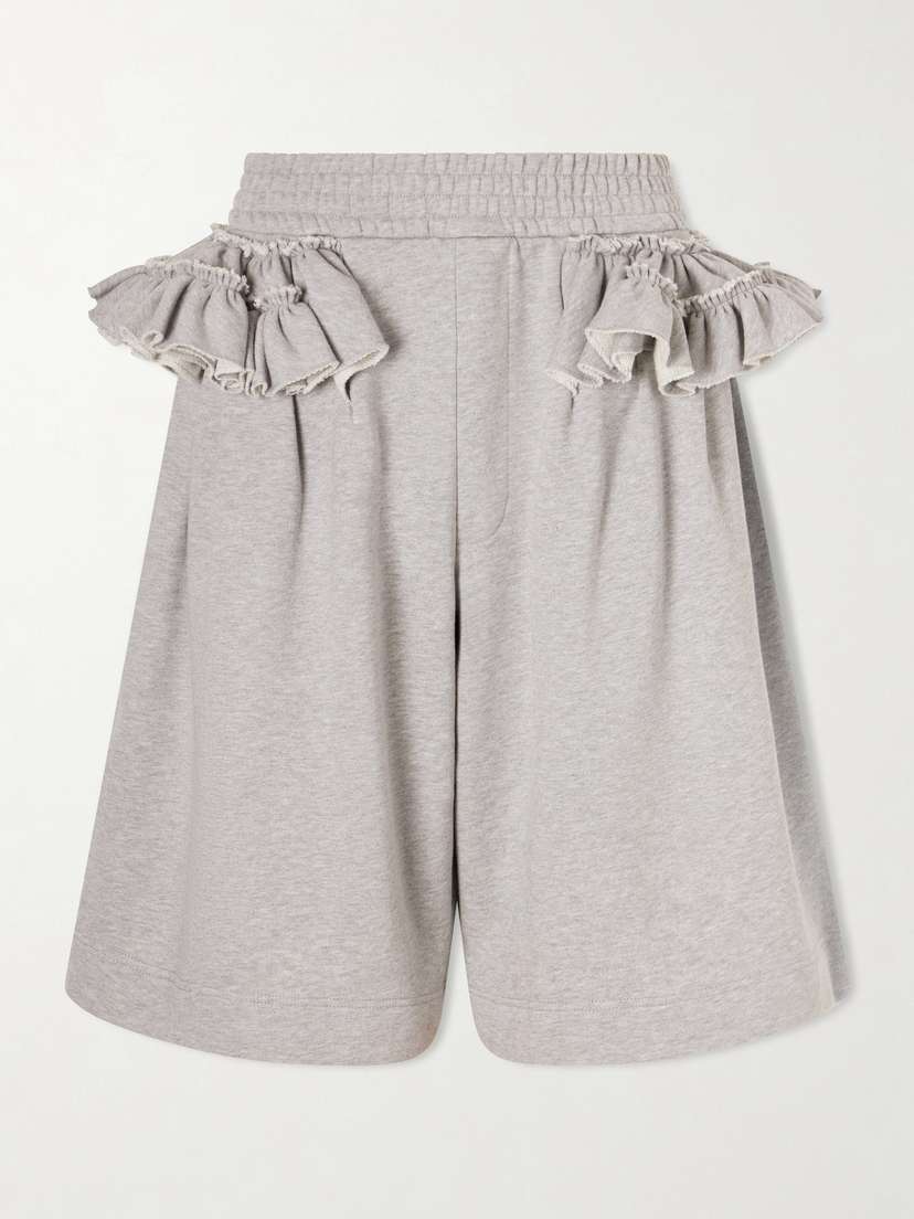 Dries Van Noten Ruffled Cotton-jersey Shorts