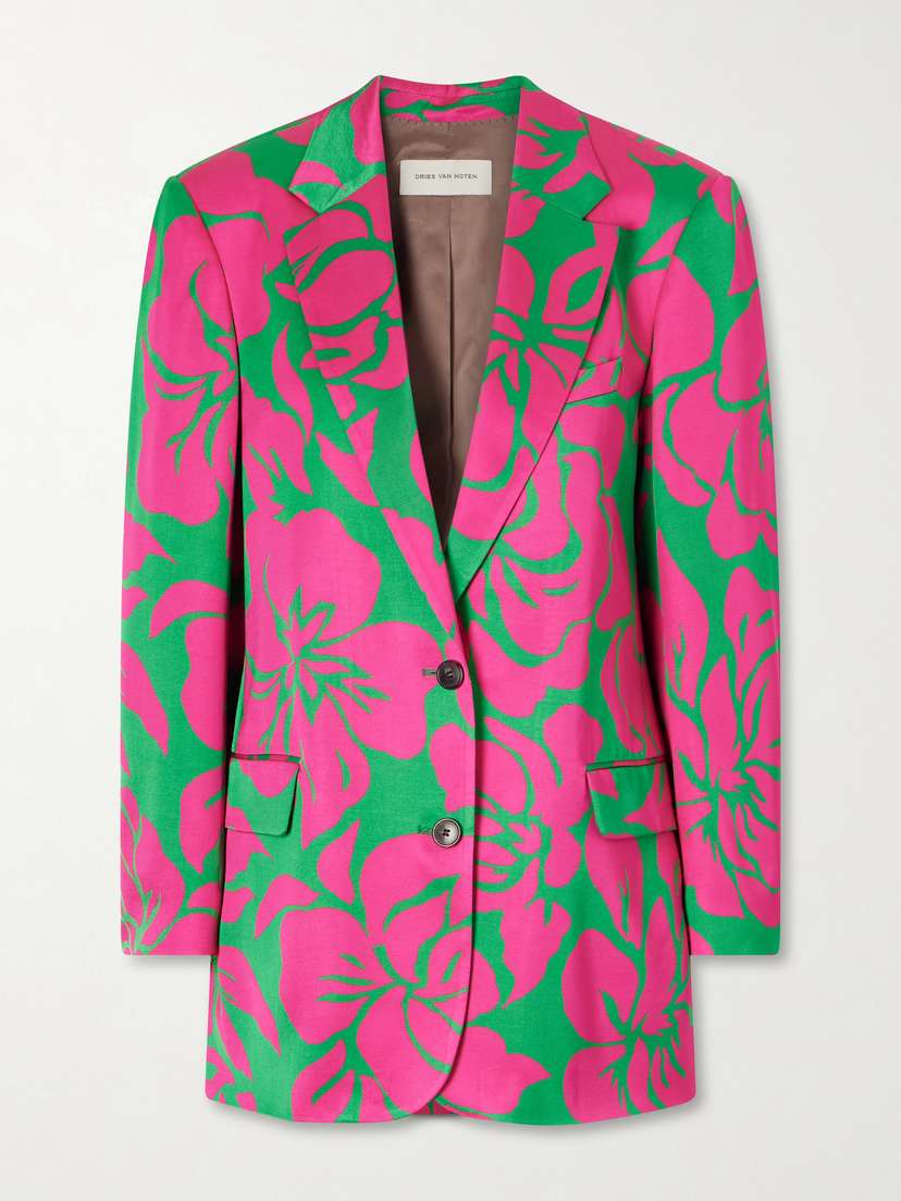 Dries Van Noten Floral-print Satin Blazer