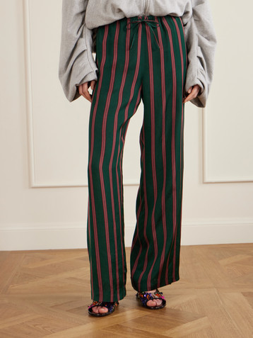 Dries Van Noten Striped satin wide-leg pants