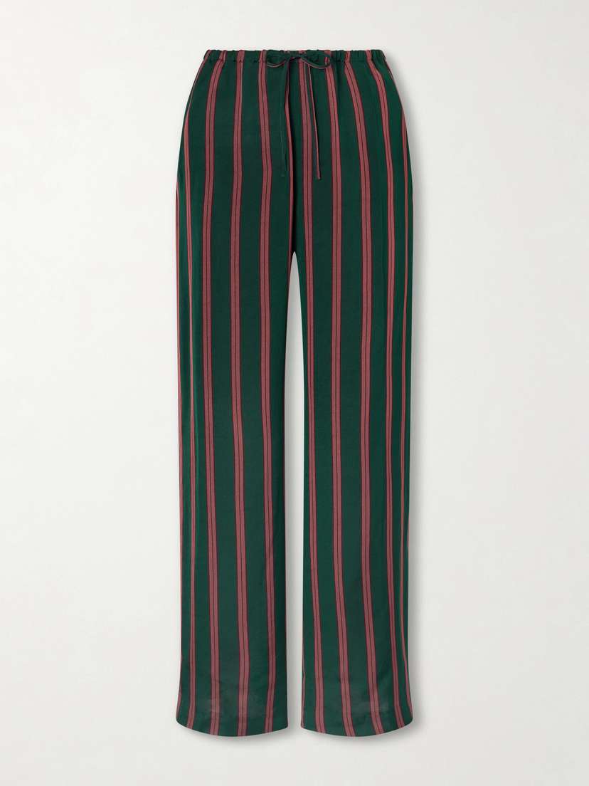 Dries Van Noten Striped Satin Wide-leg Pants