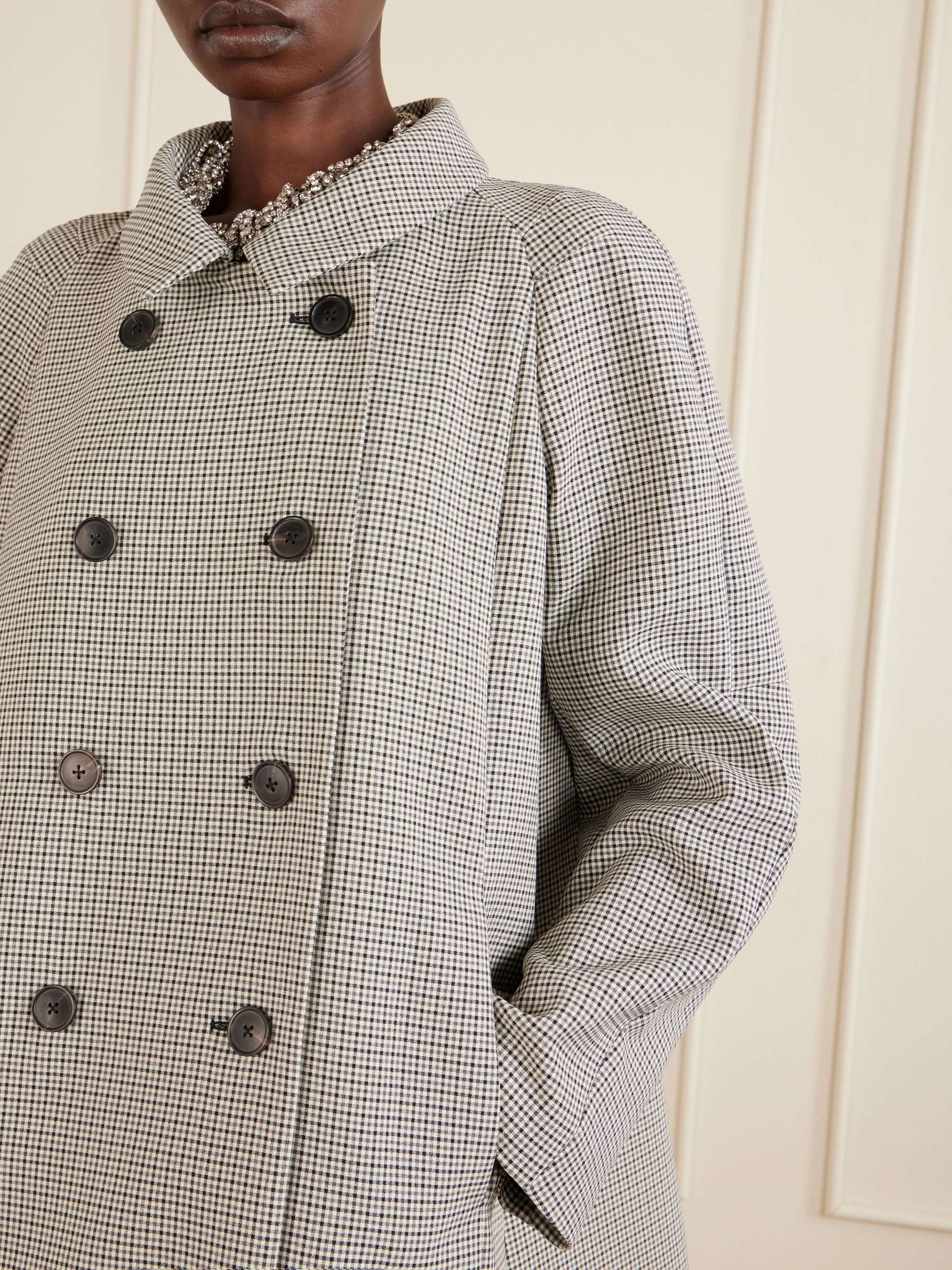 DRIES VAN NOTEN Double-breasted checked woven coat | NET-A-PORTER