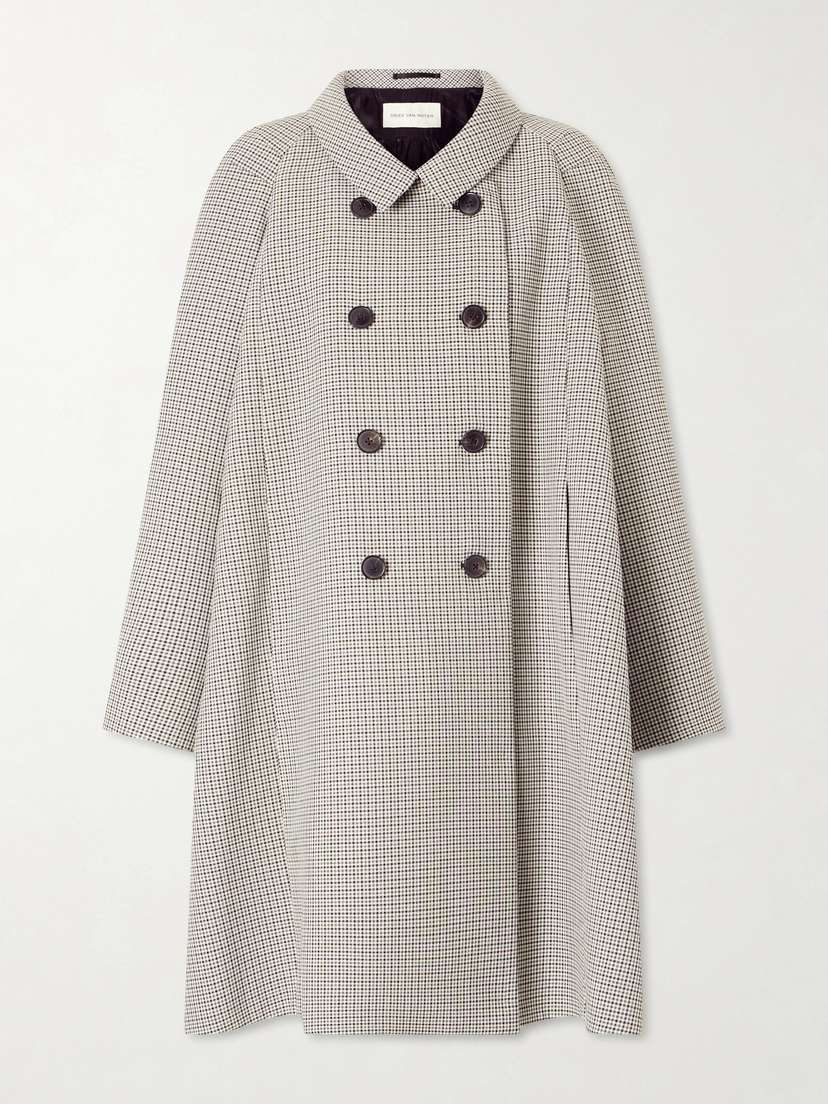 Dries Van Noten Double-breasted Checked Woven Coat